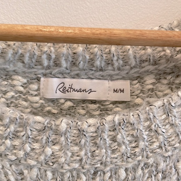 Reitmans Striped Sweater. Size M. Colour Grey/White/Silver. - Picture 5 of 5